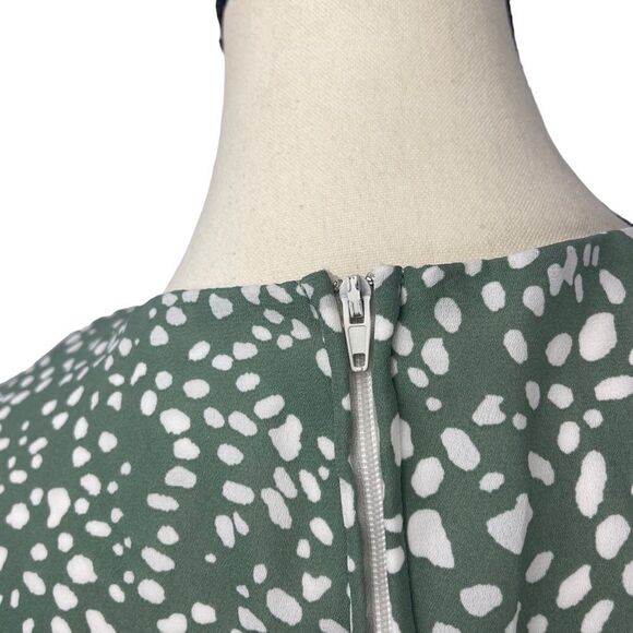 Emerald Sundae Jr. Short Sleeve Dots Fit + Flare Tiered Short Mini Dress Size 9 - Picture 5 of 8